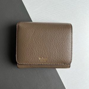 Mulberry Small Continental French Purse - Beige/Grey with Grain leather